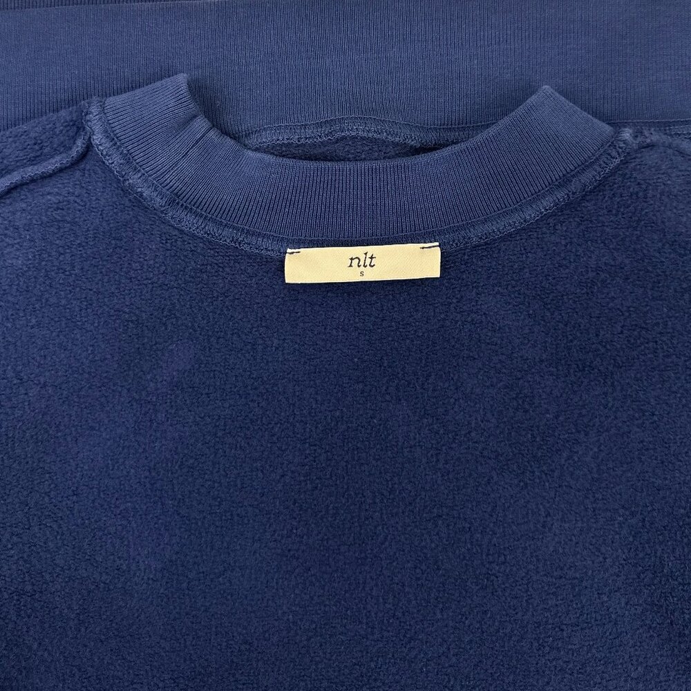 (NWOT) NLT Cotton-Fleece Boxy Garment-Dye Sleeveless Sweatshirt Vest (True Navy) - Picture 14 of 16